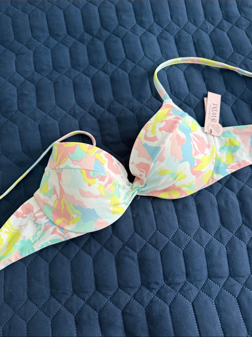 Pastel Floral Push-Up Bikini Top